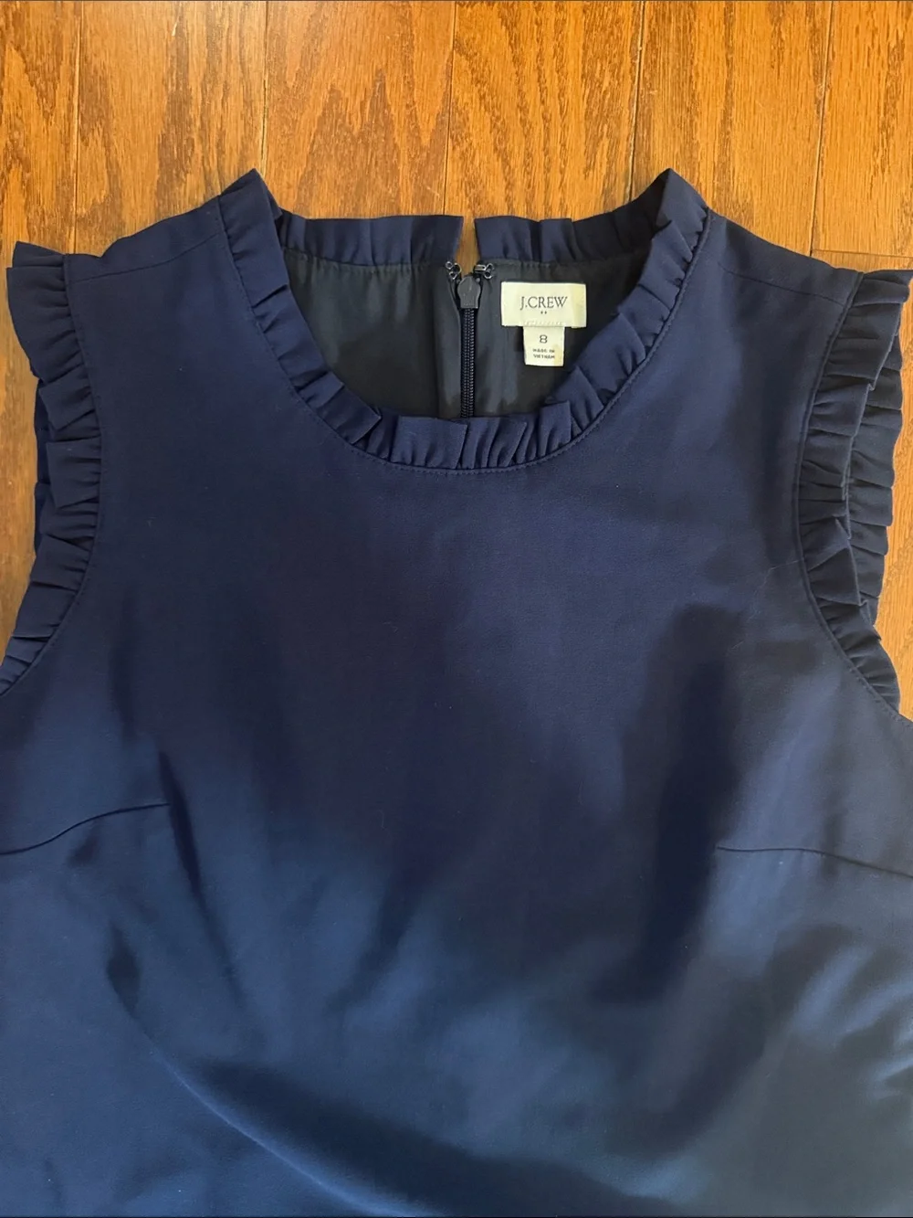 J. Crew ruffle neck suiting dress
